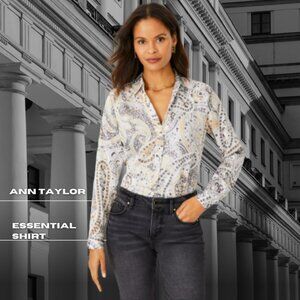 Ann Taylor Paisley Print Essential Shirt – Size XL